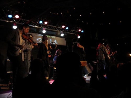 Both Bands Together on Stage at Midnight