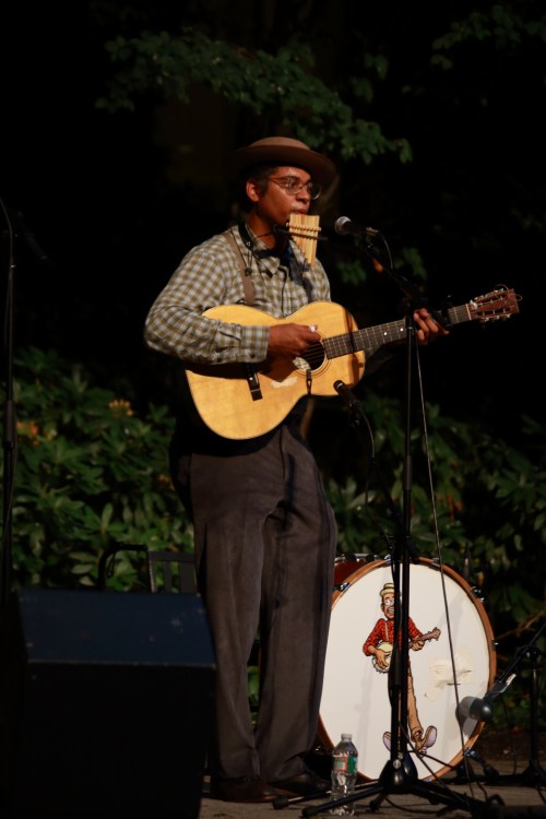 Dom on guitar and quills