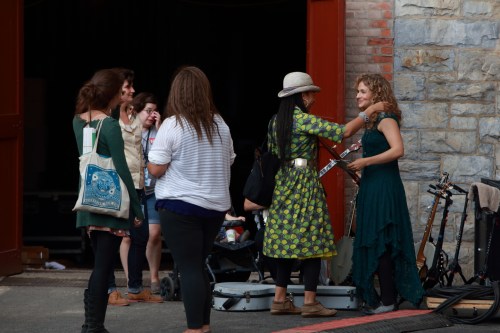 Martha Redbone and Abigail Washburn back stage - I love their smiles!!!
