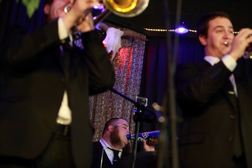 Connor on the megaphone