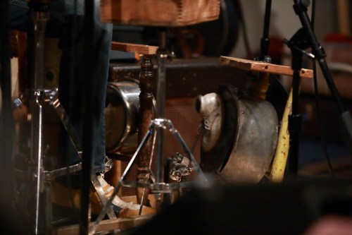 Matt's baby shoe as the head of the drum pedal