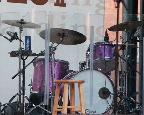 Nate Barnes' purple drum kit (I could not get a shot of him, unfortunately)